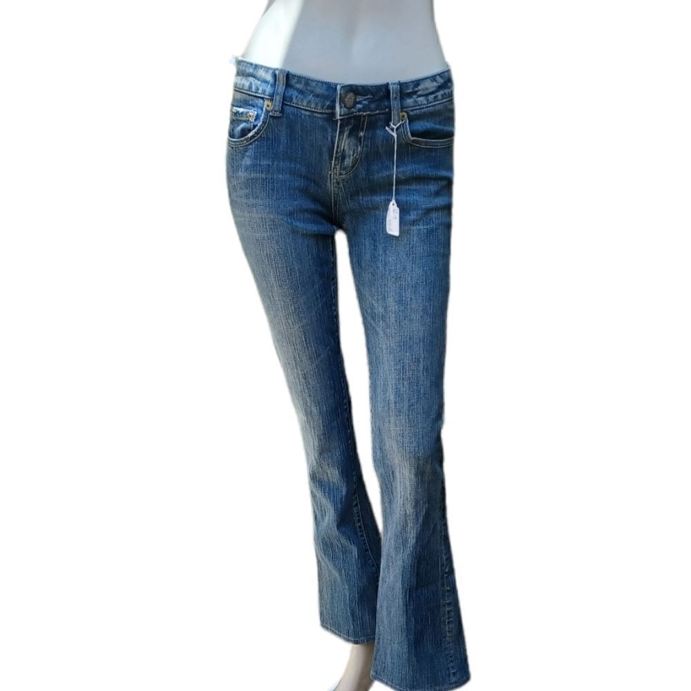 12079....American Eagle Bootcut Jeans Size 2L, W28", 29" Inseam 7" Rise - Picture 2 of 6